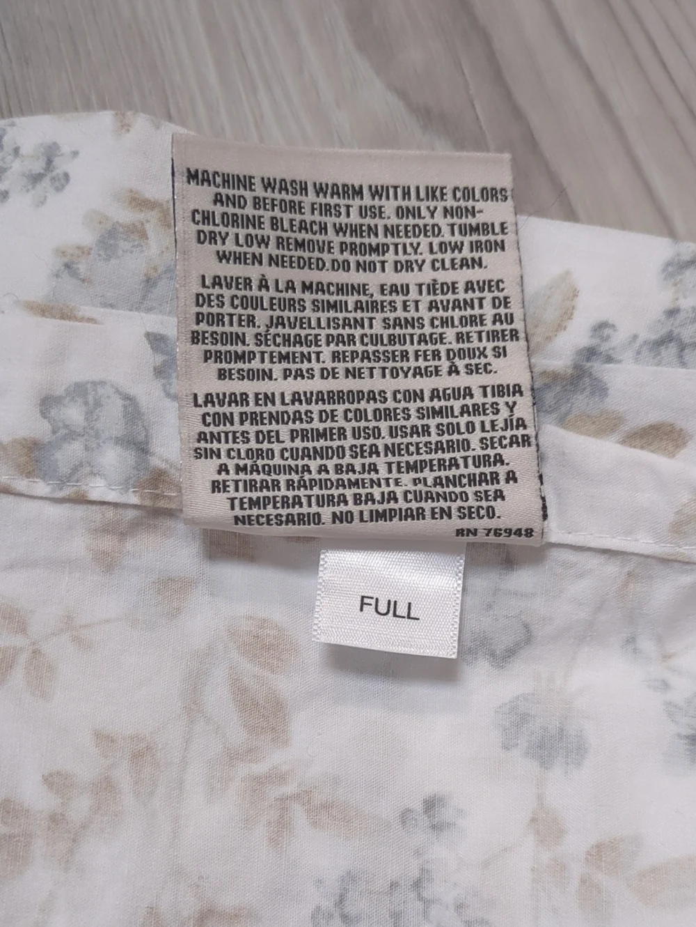 Laura Ashley Full Flat Sheet 2 Pillowcases 3 Piece Blue Floral Cottagecore Cotto